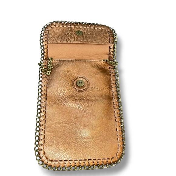 Muse Royale Link Chain Crossbody Mini Bag Flap Top Snap Vacation Gunmetal Purse - Picture 5 of 9